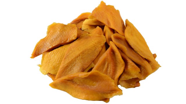 Mango suszone bez cukru - zbliżenie na płatki