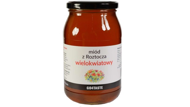Miód wielokwiatowy nektarowy z wielu rodzajów roślin i kwiatów. Słoik