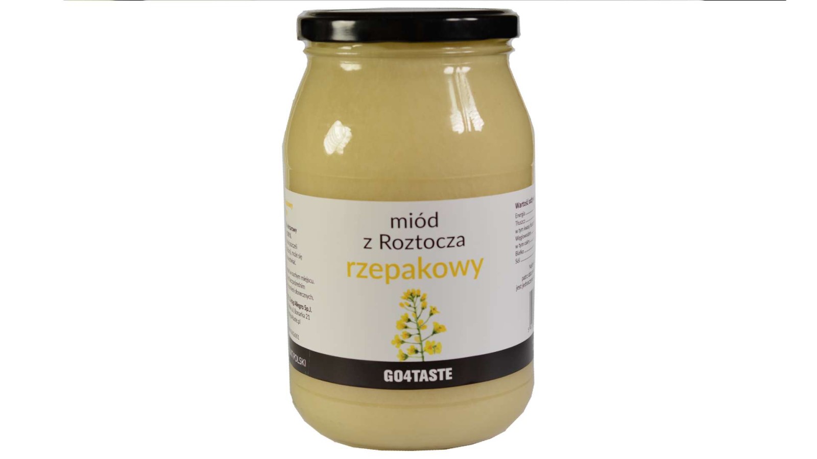 Miód rzepakowy 1,3 kg w słoiku z pól rzepakowych