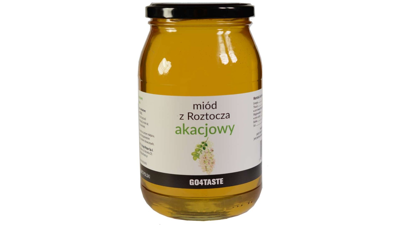 Miód  akacjowy - 1300g z Roztocza  w słoiku Go4taste