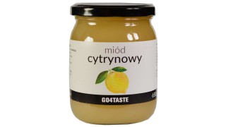 Miód cytrynowy 650g w słoiku na białym tle