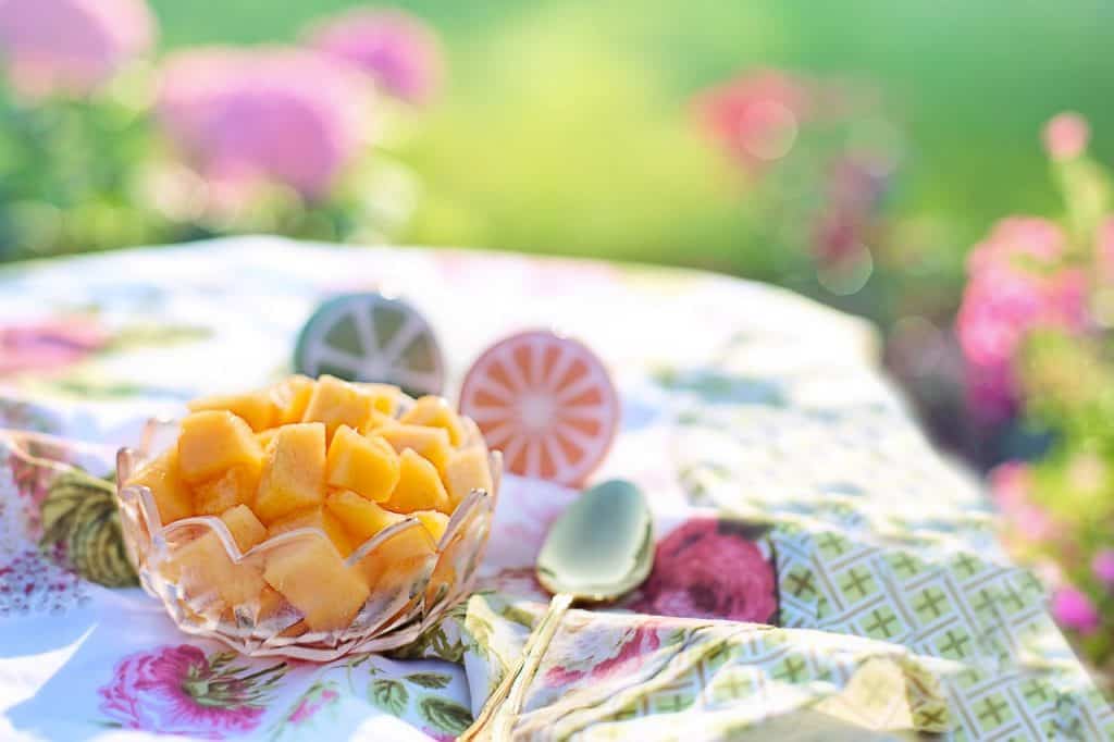 kawałki świeżego melona