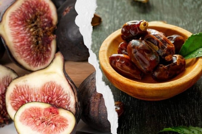 świeże figi i suszone daktyle