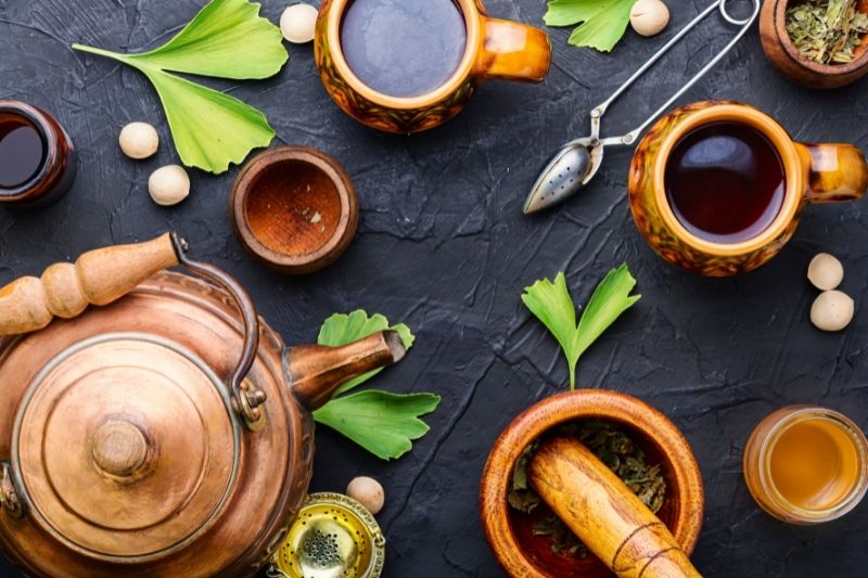 Zestaw do zrobienia herbaty Ginko biloba