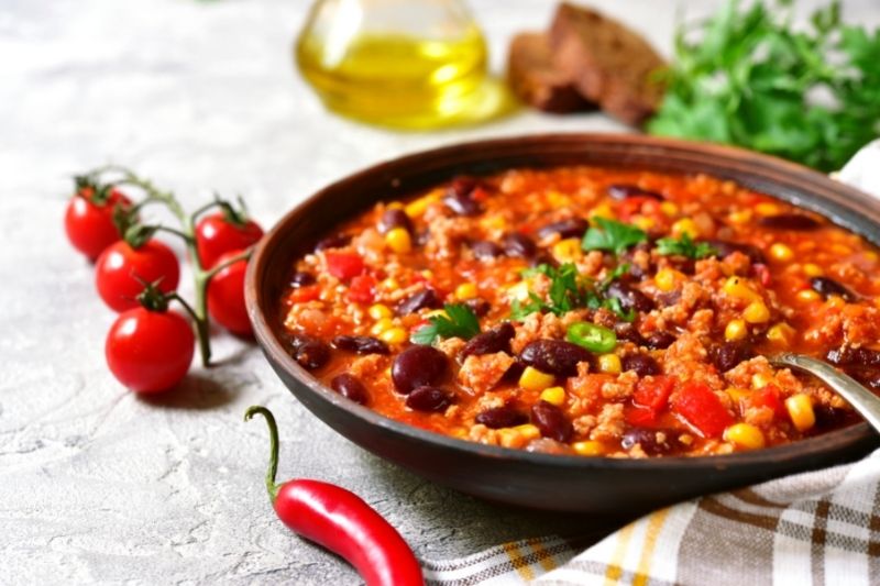 Potrawa Chili con carne z fasolą Red Kidney