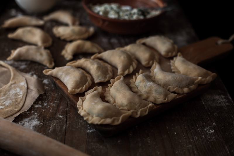 Pierogi zrobione z mąki orkiszowej
