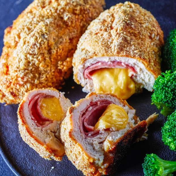 Kotlety cordon bleu z orzechami laskowymi